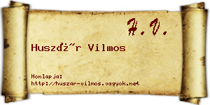 Huszár Vilmos névjegykártya